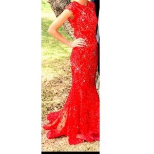 Jovani red sequin prom dress
